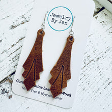 Load image into Gallery viewer, Art Deco Embossed Earrings: Vintage Cowboy