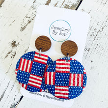 Load image into Gallery viewer, Wood Stud Earring: American Flag
