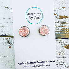 Load image into Gallery viewer, Stud Earrings: Dusty Pink Glitter