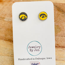 Load image into Gallery viewer, Iowa Hawkeyes Black &amp; Yellow Studs
