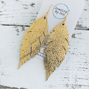 Jagged Feather Earrings: Gold