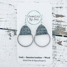 Load image into Gallery viewer, Twisted Hoop Earrings: Grey Weaved