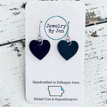 Load image into Gallery viewer, Mini Heart Earrings: Black