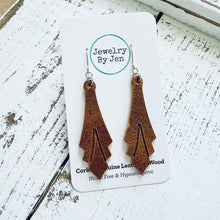 Load image into Gallery viewer, Art Deco Embossed Earrings: Vintage Cowboy