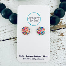 Load image into Gallery viewer, Stud Earrings: Confetti Glitter