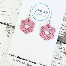 Load image into Gallery viewer, Blossom Cutout Earrings: Bubblegum Pink Saffiano