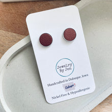 Load image into Gallery viewer, Stud Earrings: Pearlized Burgundy