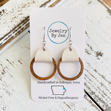 Load image into Gallery viewer, Wood Hoop Earrings: Cream