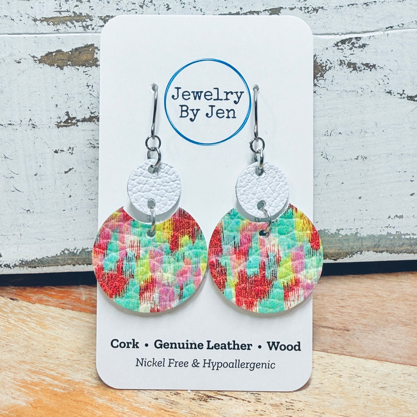 Luna Earrings (Medium Size): Spring Splash