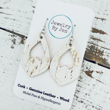 Load image into Gallery viewer, Serenity Teardrop Earrings: White Cork