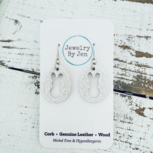 Load image into Gallery viewer, Easter Bunny Cutout Earrings: Fine White Glitter