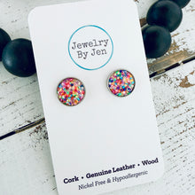 Load image into Gallery viewer, Stud Earrings: Confetti Glitter