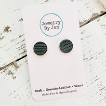 Load image into Gallery viewer, Stud Earrings: Pine Green Palm
