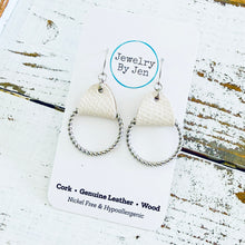 Load image into Gallery viewer, Twisted Hoop Earrings: Cream