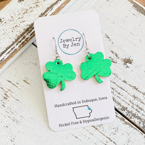 Shamrock (Small): Green Metallic Cork