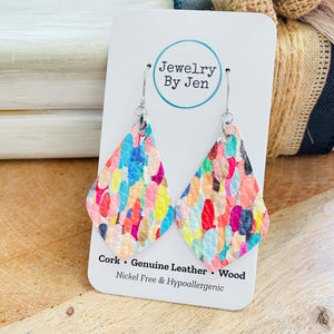 Elegant Teardrop Earrings: Confetti Splash