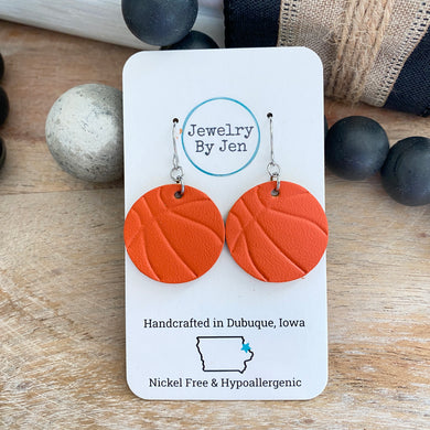 Basketball Earrings (Embossed)