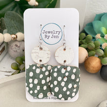 Load image into Gallery viewer, Boho Dangle Earrings: Green Spots