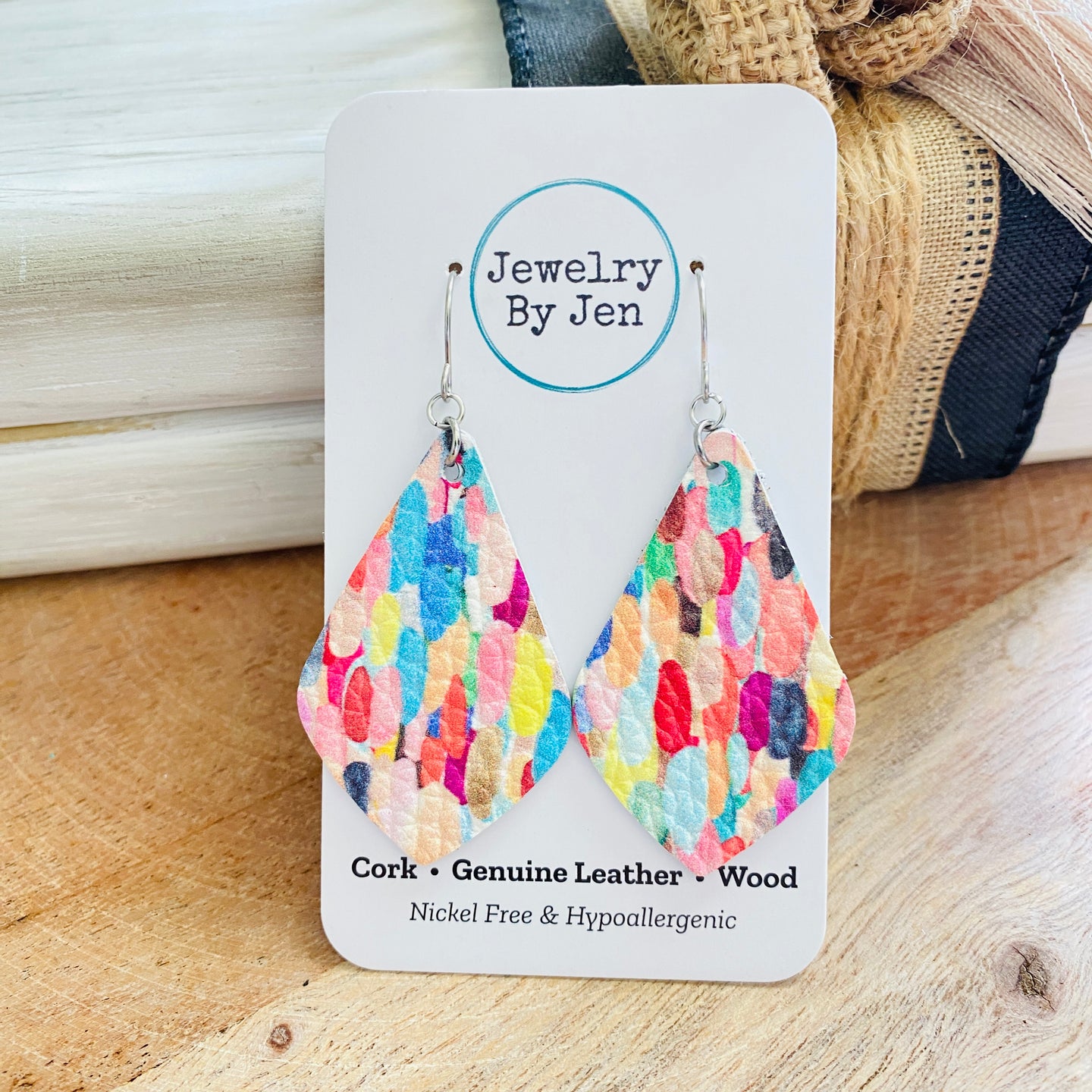 Elegant Teardrop Earrings: Confetti Splash