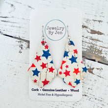 Load image into Gallery viewer, Chandelier Earrings: Red, White &amp; Blue Stars