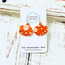 Load image into Gallery viewer, Small Pumpkin Earrings: Bumpy Orange Cork
