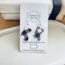 Load image into Gallery viewer, Christmas Stocking: White &amp; Black Plaid