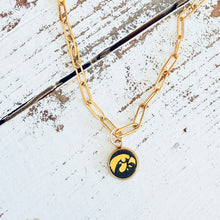 Load image into Gallery viewer, Iowa Hawkeyes Gold Tigerhawk Necklace