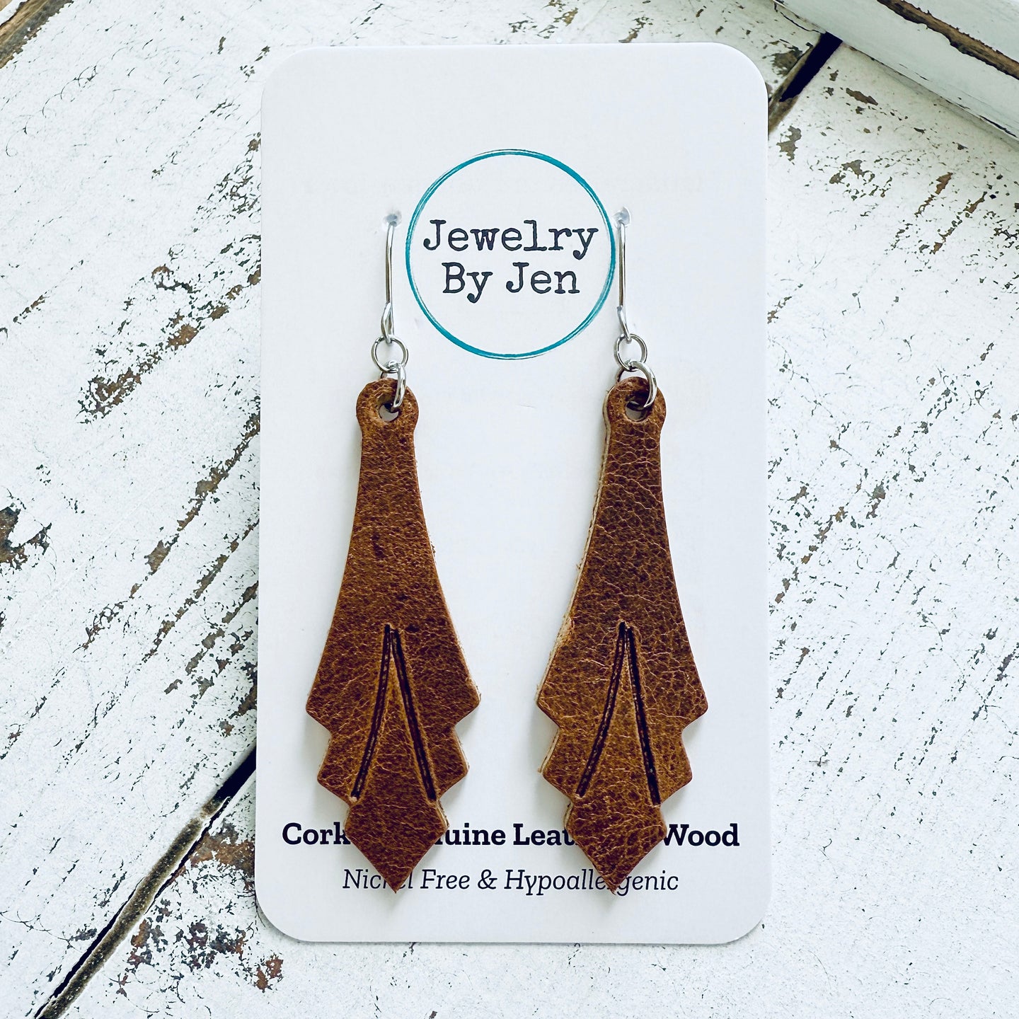 Art Deco Embossed Earrings: Vintage Cowboy