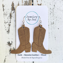 Load image into Gallery viewer, Cowgirl Boot Earrings: Tan