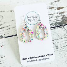 Load image into Gallery viewer, Easter Bunny Cutout Earrings: Tutti Frutti Sprinkle Glitter