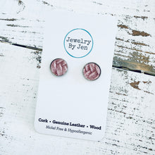 Load image into Gallery viewer, Stud Earrings: Pink Chiffon Braided