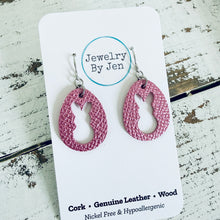 Load image into Gallery viewer, Easter Bunny Cutout Earrings: Pink Saffiano