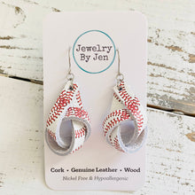 Load image into Gallery viewer, Knot Earrings: Baseball Stitches