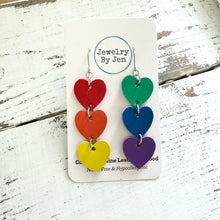 Load image into Gallery viewer, Rainbow Heart Earrings