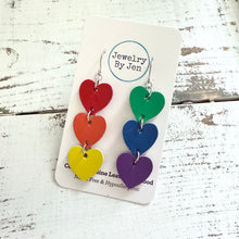 Load image into Gallery viewer, Rainbow Heart Earrings