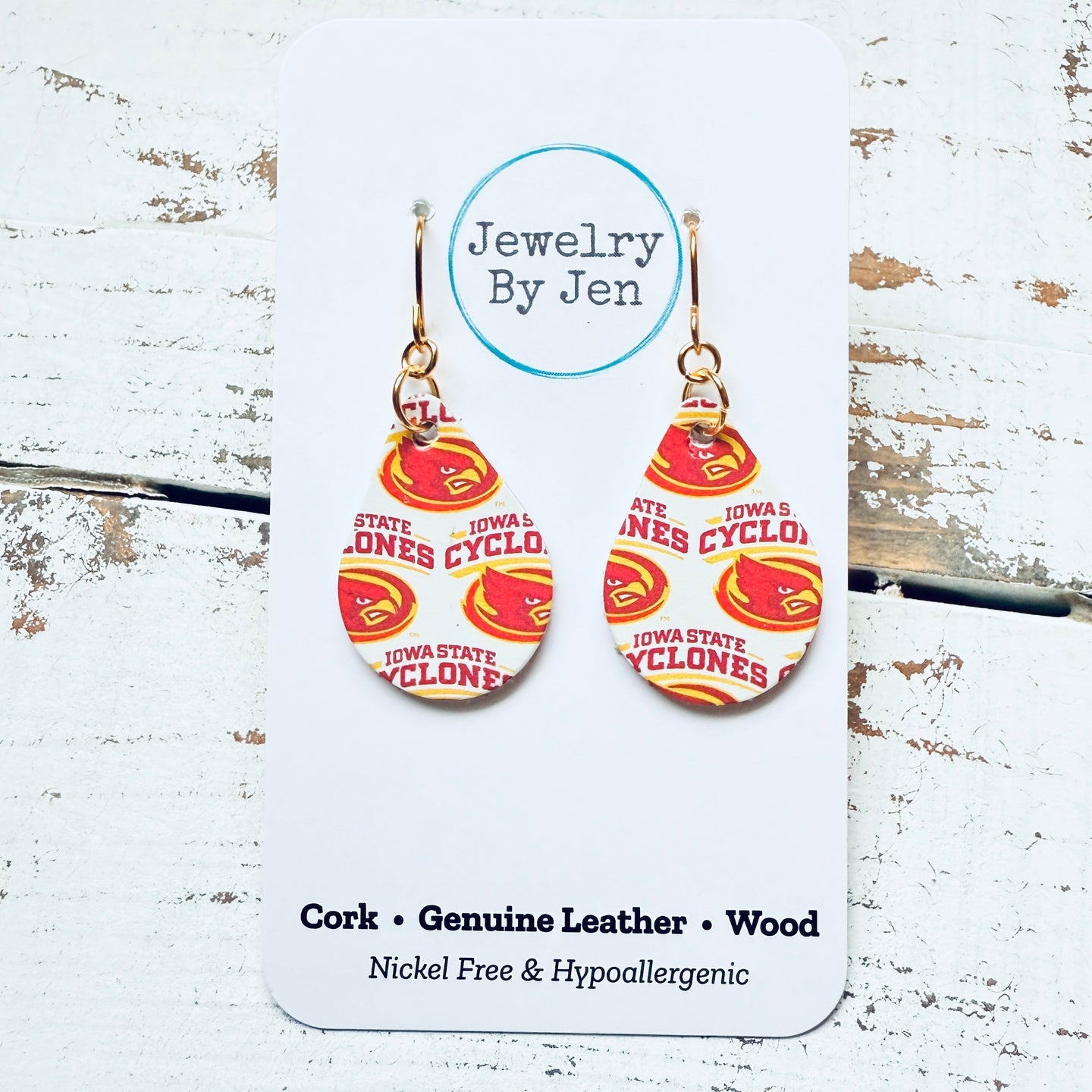 Iowa State University Small Teardrop Earrings