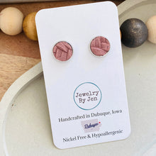 Load image into Gallery viewer, Stud Earrings: Mauve Braided