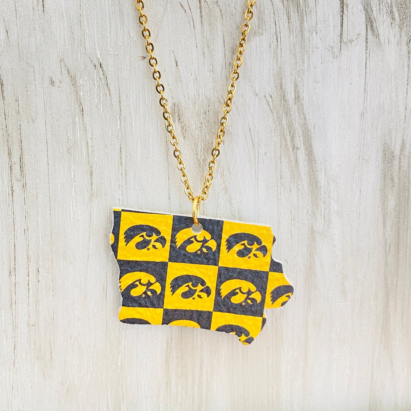 Iowa Hawkeyes Checkerboard Necklace