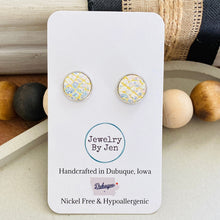 Load image into Gallery viewer, Stud Earrings: Holographic Crackle