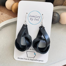 Load image into Gallery viewer, Knot Earrings: Black