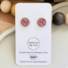 Load image into Gallery viewer, Stud Earrings: Mauve Braided