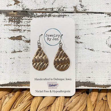 Small Teardrop: Rose Gold Braided