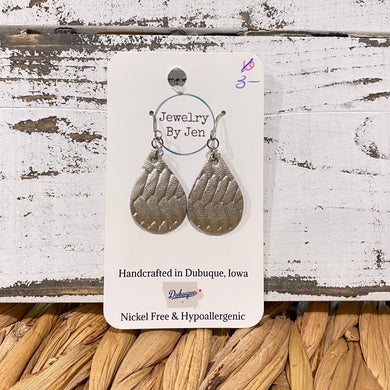 Small Teardrop: Platinum Braided