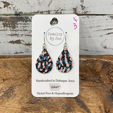 Small Teardrop: Teal & Coral