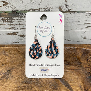 Small Teardrop: Teal & Coral