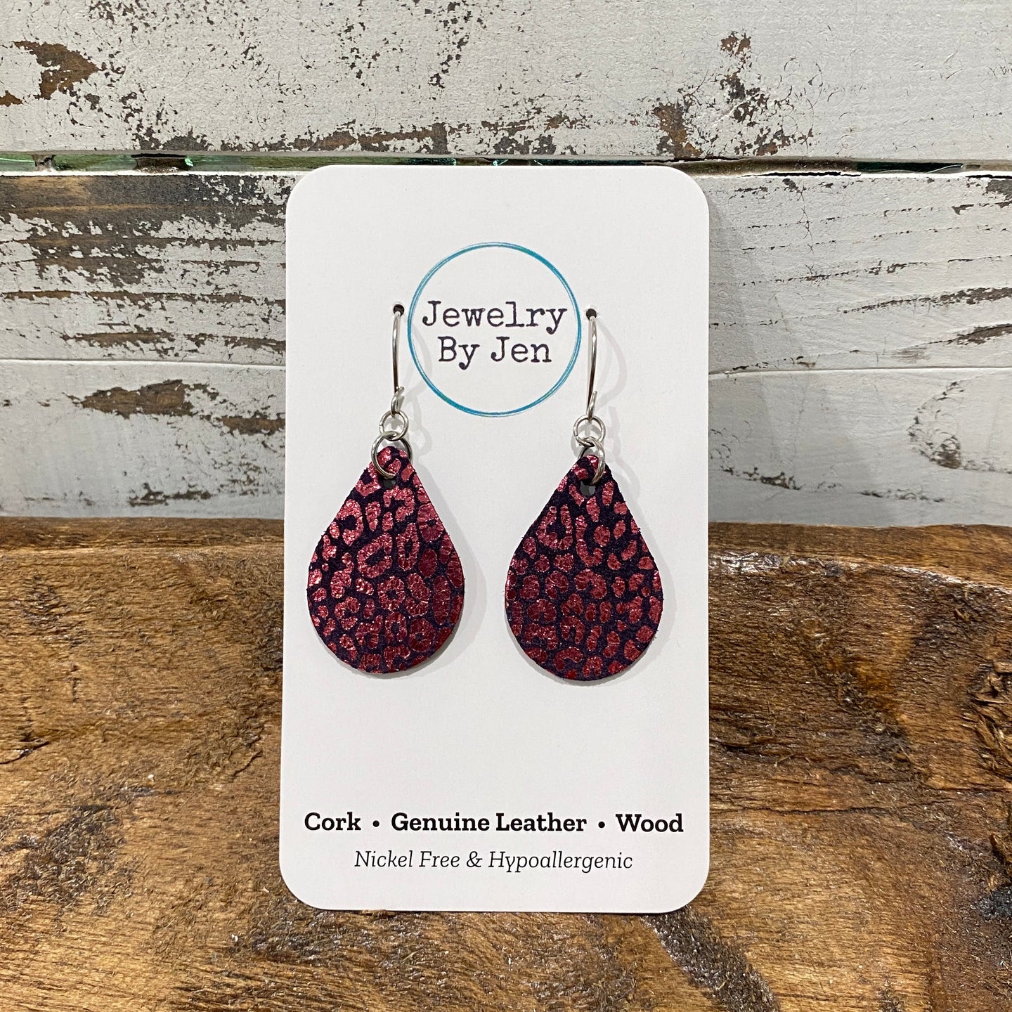 Small Teardrop: Magenta & Navy