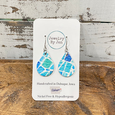 Small Teardrop: Turquoise Mosaic