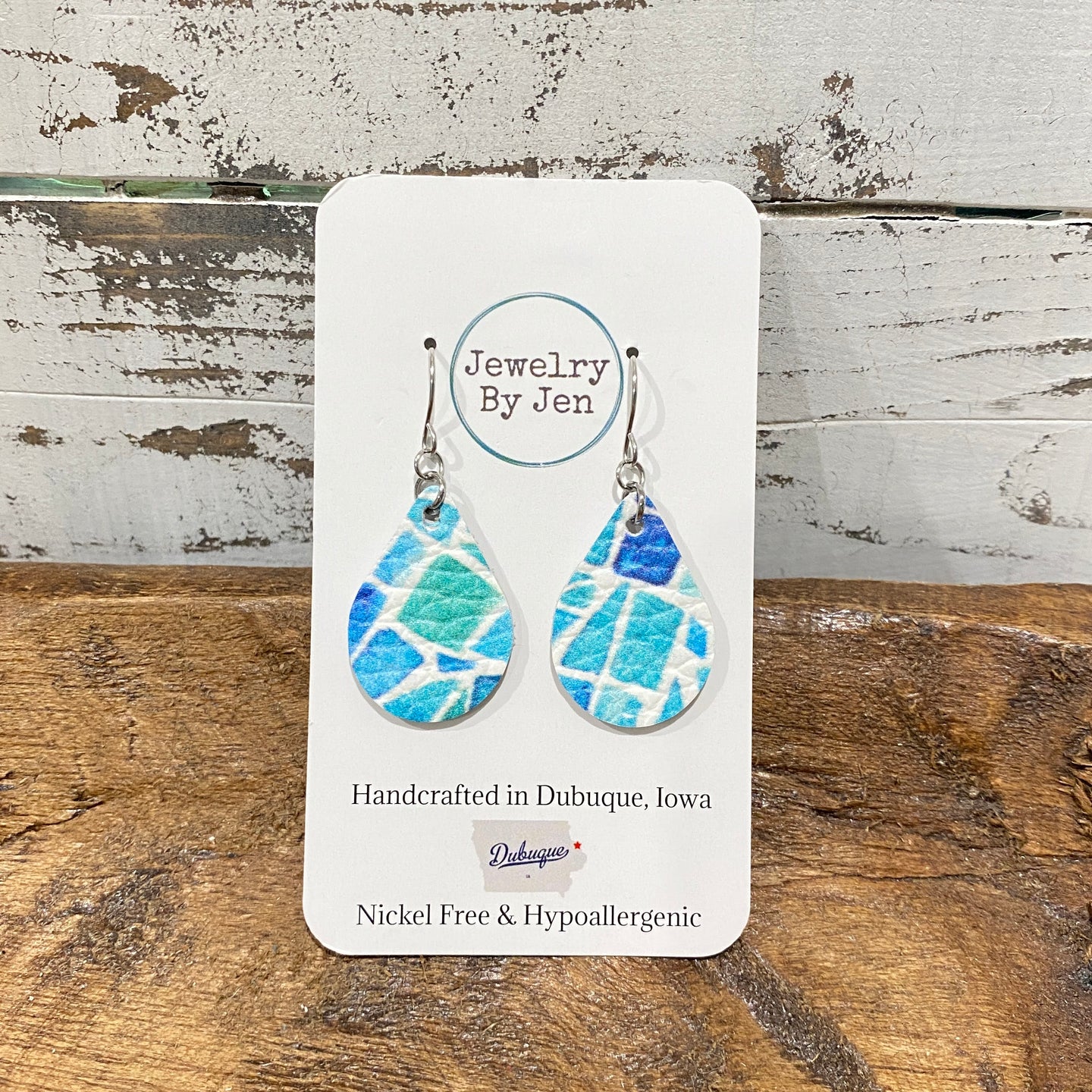 Small Teardrop: Turquoise Mosaic