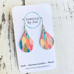 Small Teardrop Earrings: Colorful Brushstrokes