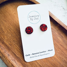 Load image into Gallery viewer, Stud Earrings: Cracked Ice Red